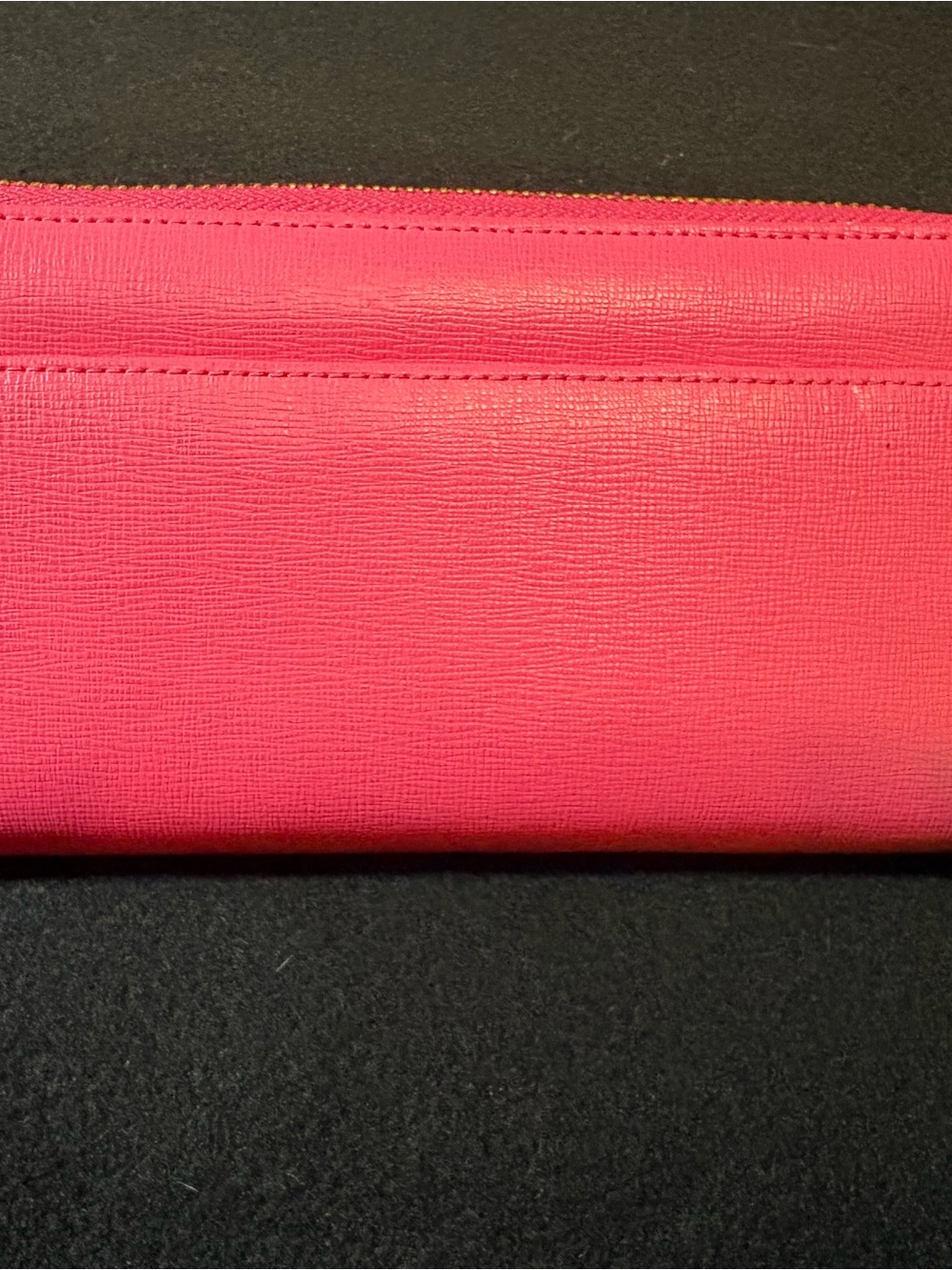 & chouette by Samantha Thavasa Pink Saffiano Leather Bow Zip-Around Long Wallet - Picture 3 of 12